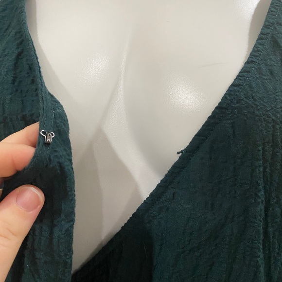 A NEW DAY wrap around casual green mini dress - sz MEDUIM - BOHO casual hippie - Picture 13 of 15